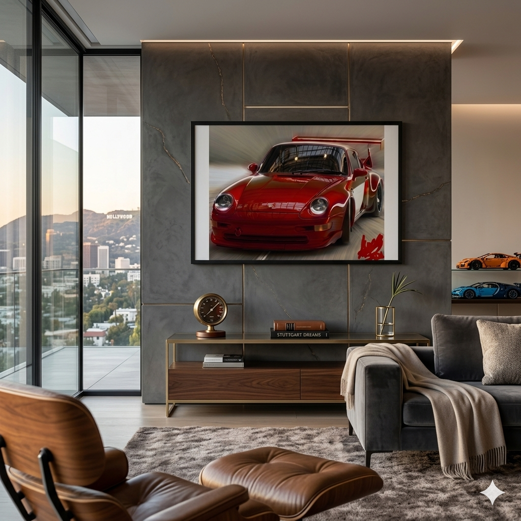 Framed canvas Velyon Velocity Crimson - Juanky Studio