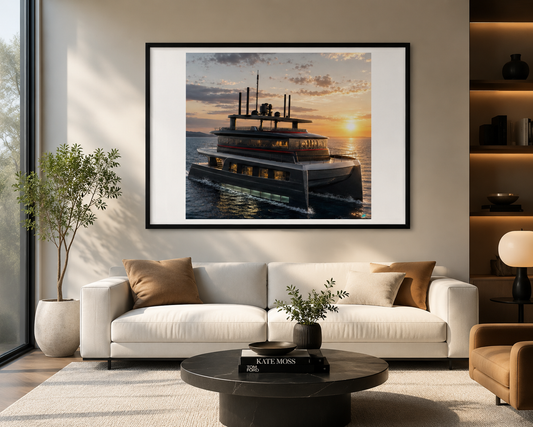 Framed canvas catamaran on the Caribbean - Juanky Studio
