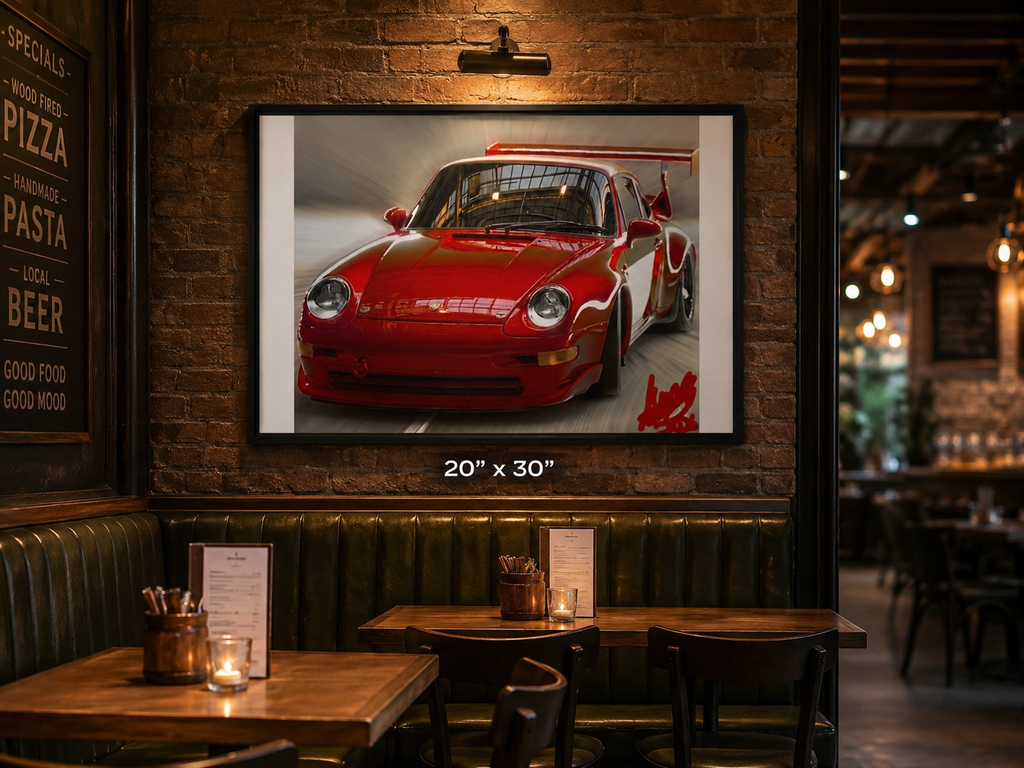 Framed canvas Velyon Velocity Crimson - Juanky Studio