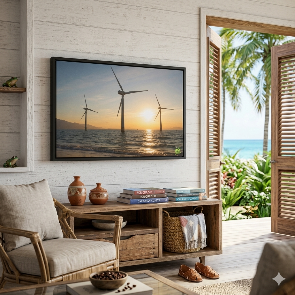 Framed canvas VelyonPR relaxing windmills in the sea 🌊 - Juanky Studio