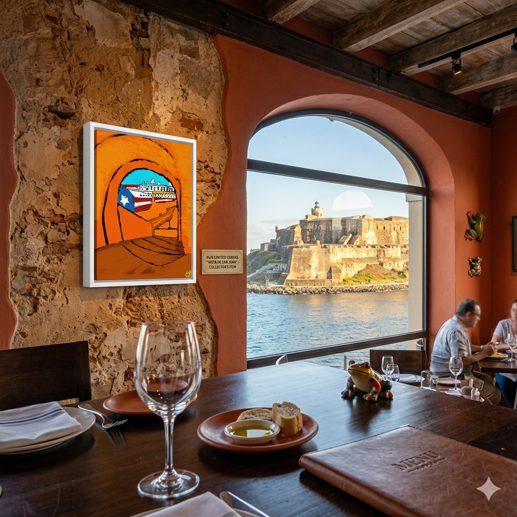 Framed canvas cruise in the morro San Juan - Juanky Studio